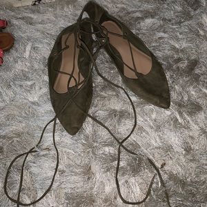 Green Lace Up Sandals